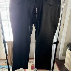 Men's Black Leather Pants